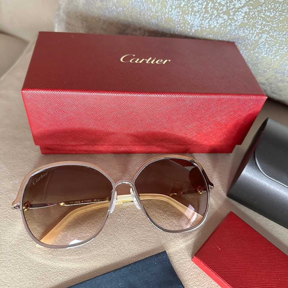 Cartier CT0090S 001 Cartier Trinity Sunglasses